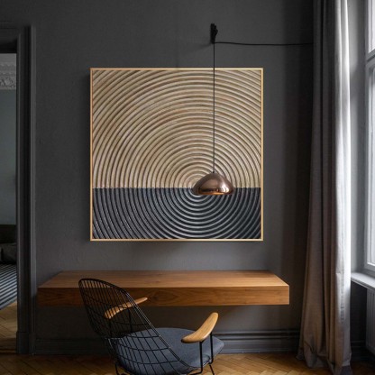 Plaster Art Painting hand - painted #HM663-Homemural