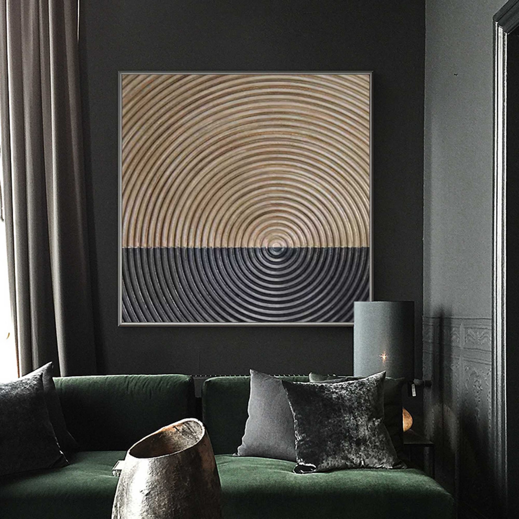 Plaster Art Painting hand - painted #HM663-Homemural