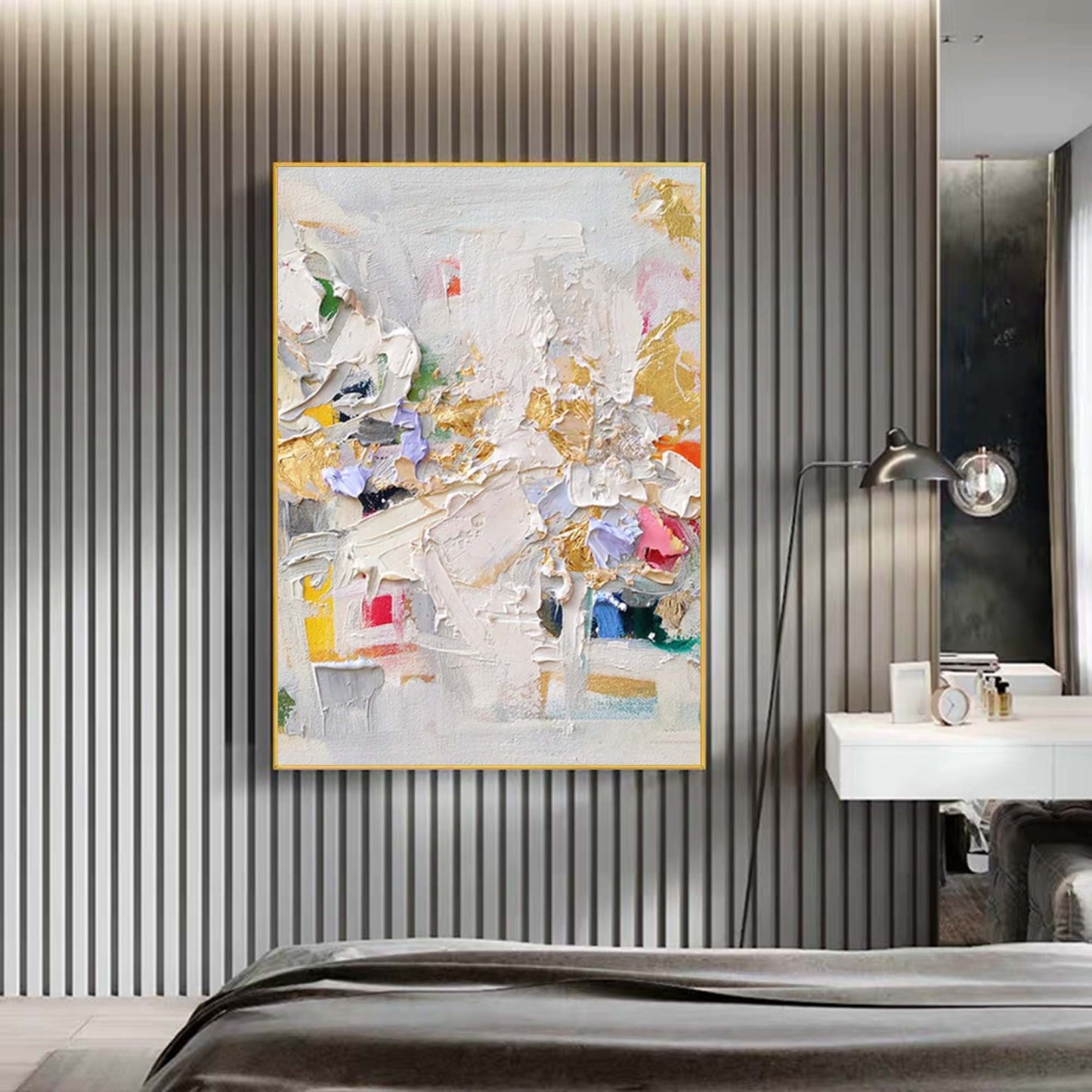 Plaster Art Painting hand - painted #HM721-Homemural