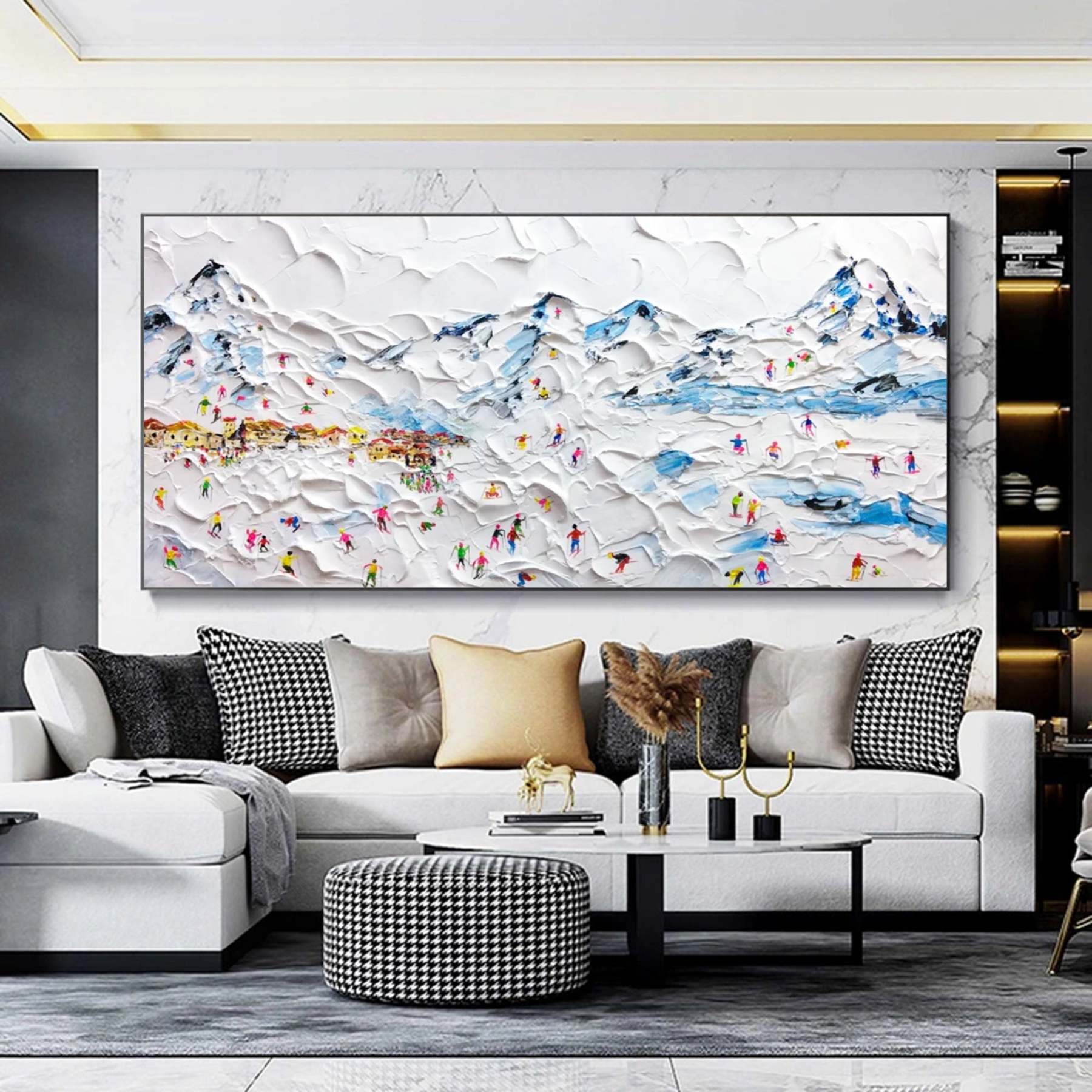 Plaster Art Painting hand - painted #HM183-Homemural