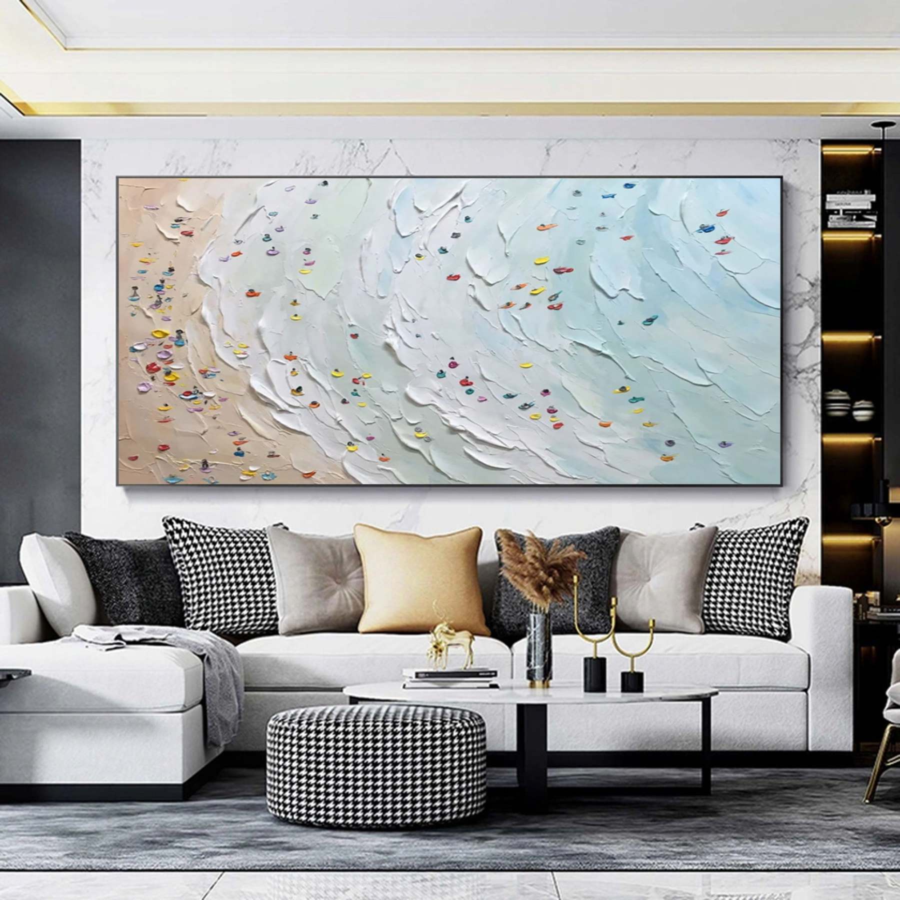 Plaster Art Painting hand - painted #HM98-Homemural