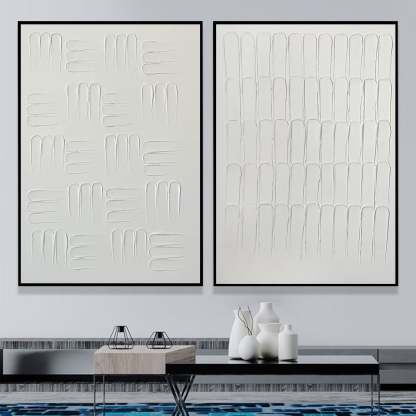 Plaster Art Painting hand - painted Set Of 2 #HM1278