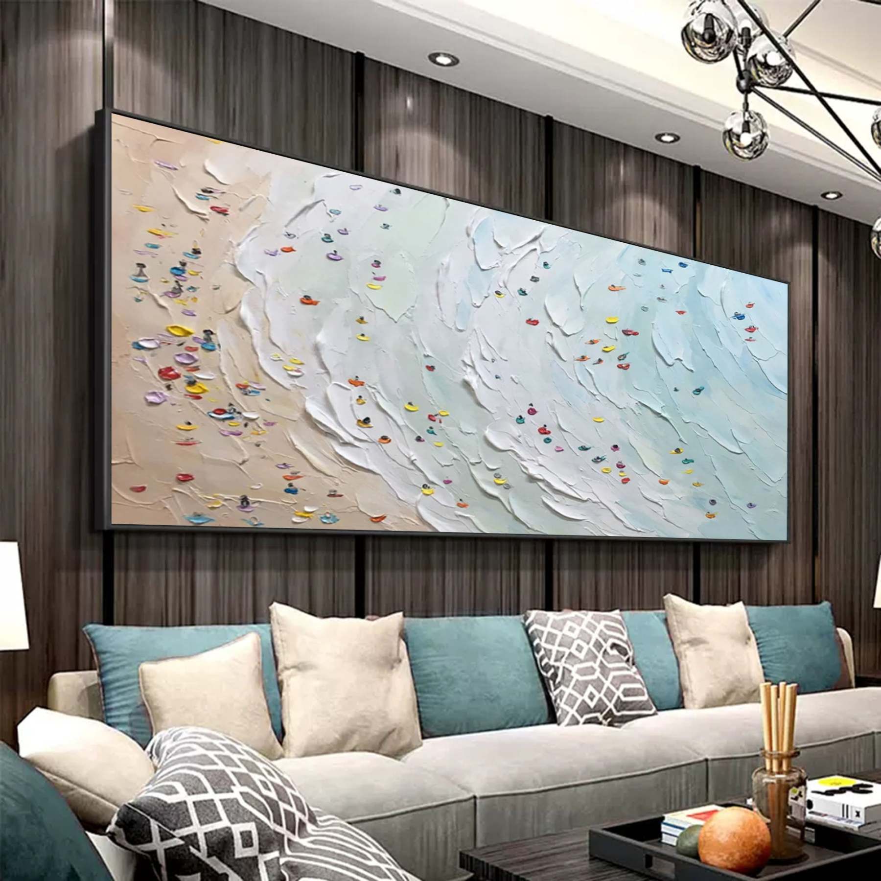Plaster Art Painting hand - painted #HM98-Homemural