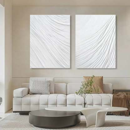 Plaster Art Painting hand - painted Set Of 2 #HM1296