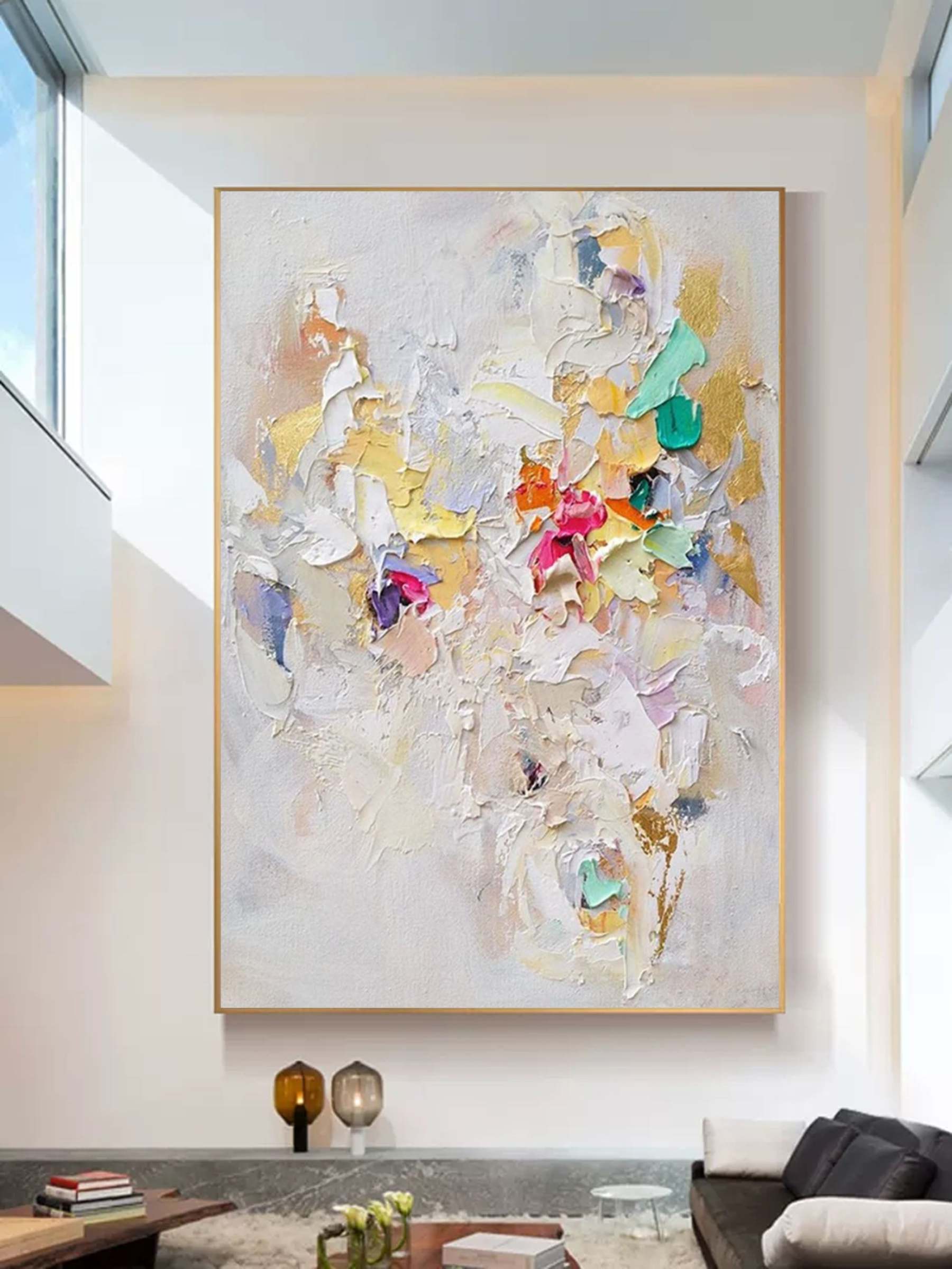 Plaster Art Painting hand - painted #HM697-Homemural