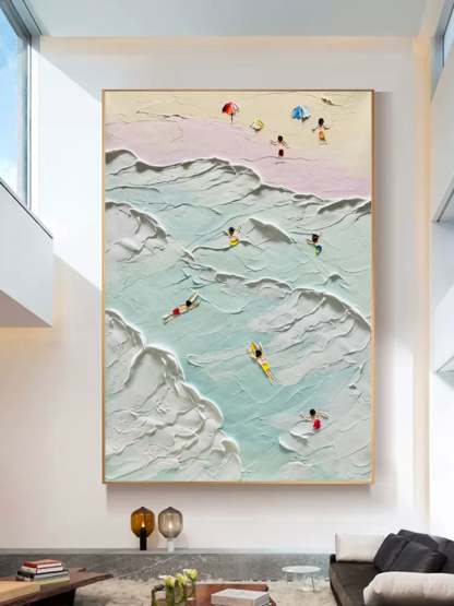 Plaster Art Painting hand - painted #HM385-Homemural