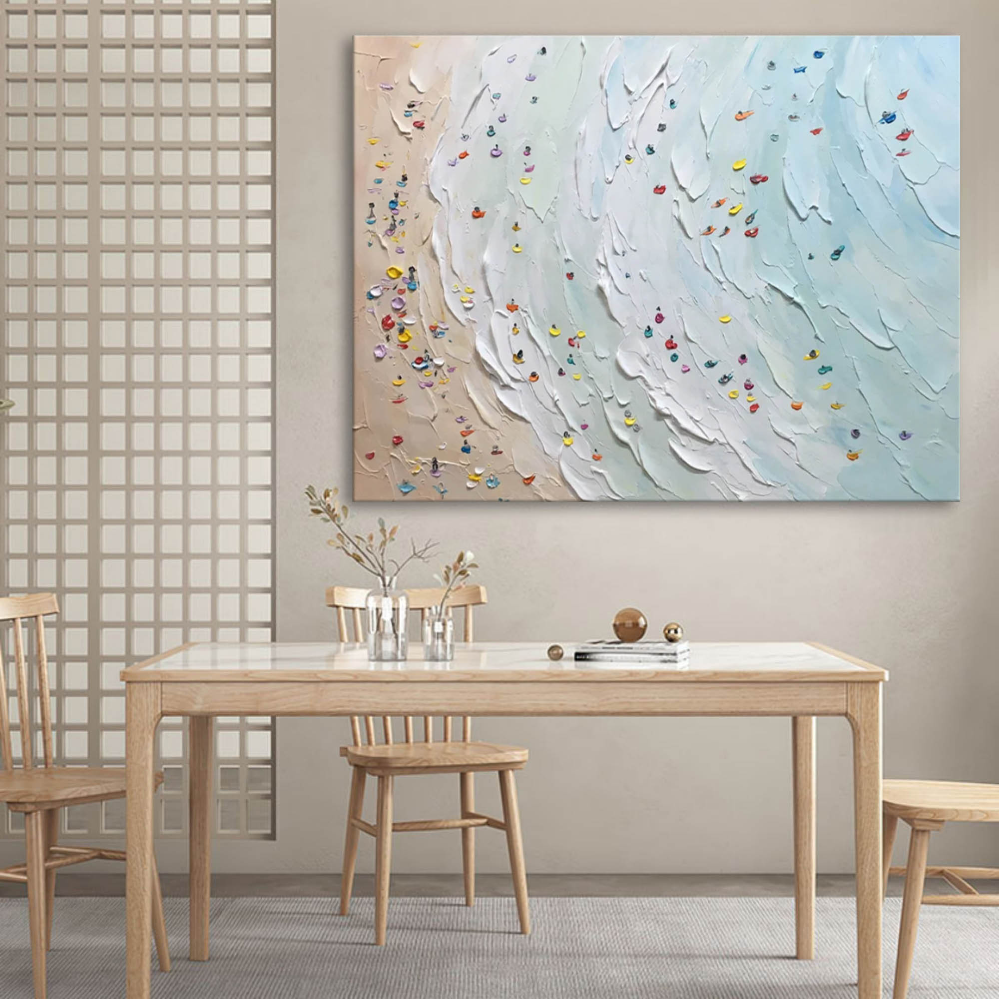 Plaster Art Painting hand - painted #HM377-Homemural