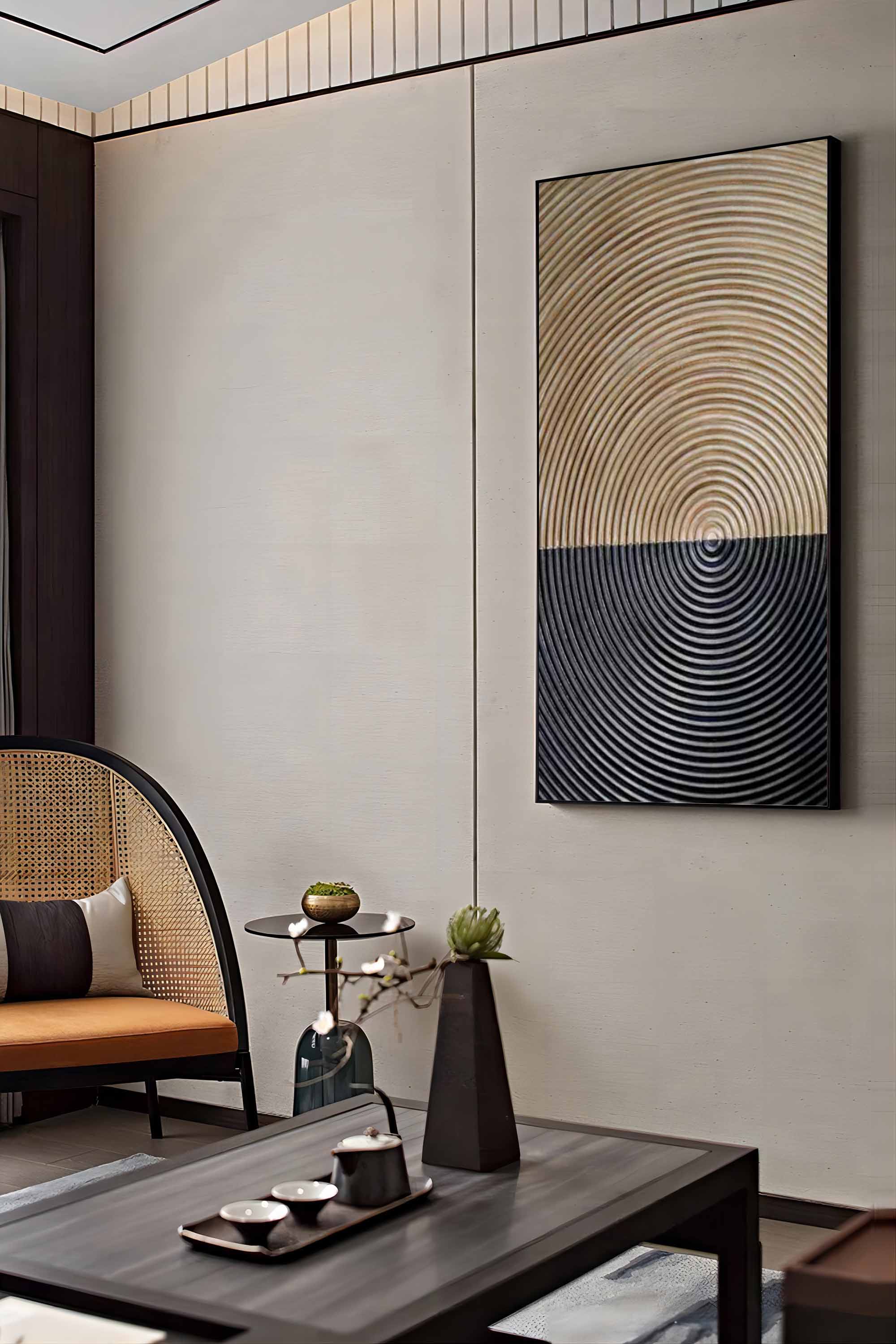 Plaster Art Painting hand - painted #HM560-Homemural
