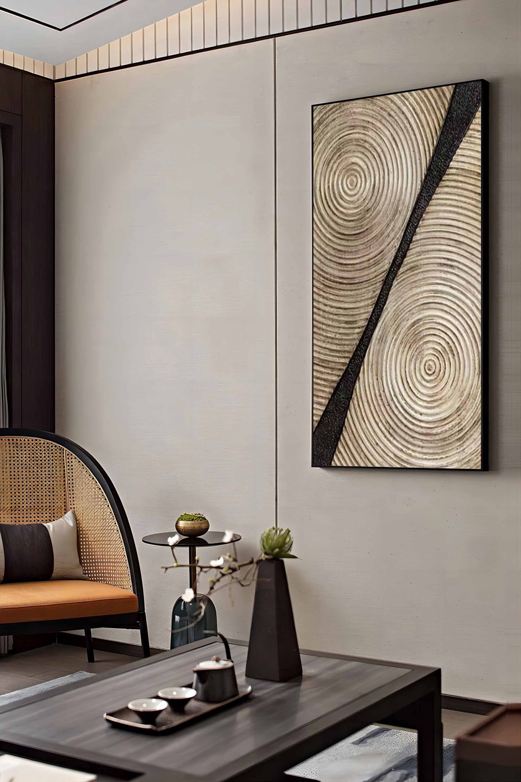 Plaster Art Painting hand - painted #HM454-Homemural
