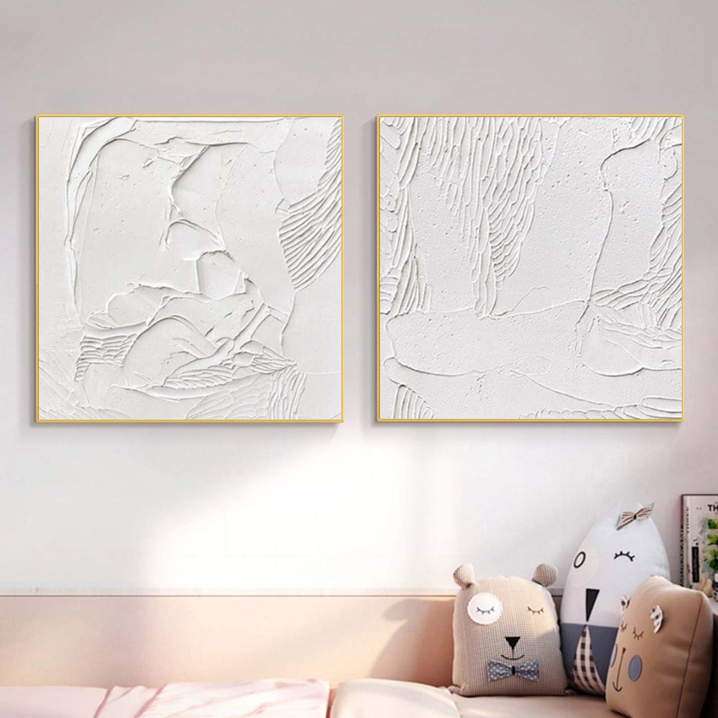 Plaster Art Painting hand - painted Set Of 2 #HM1307