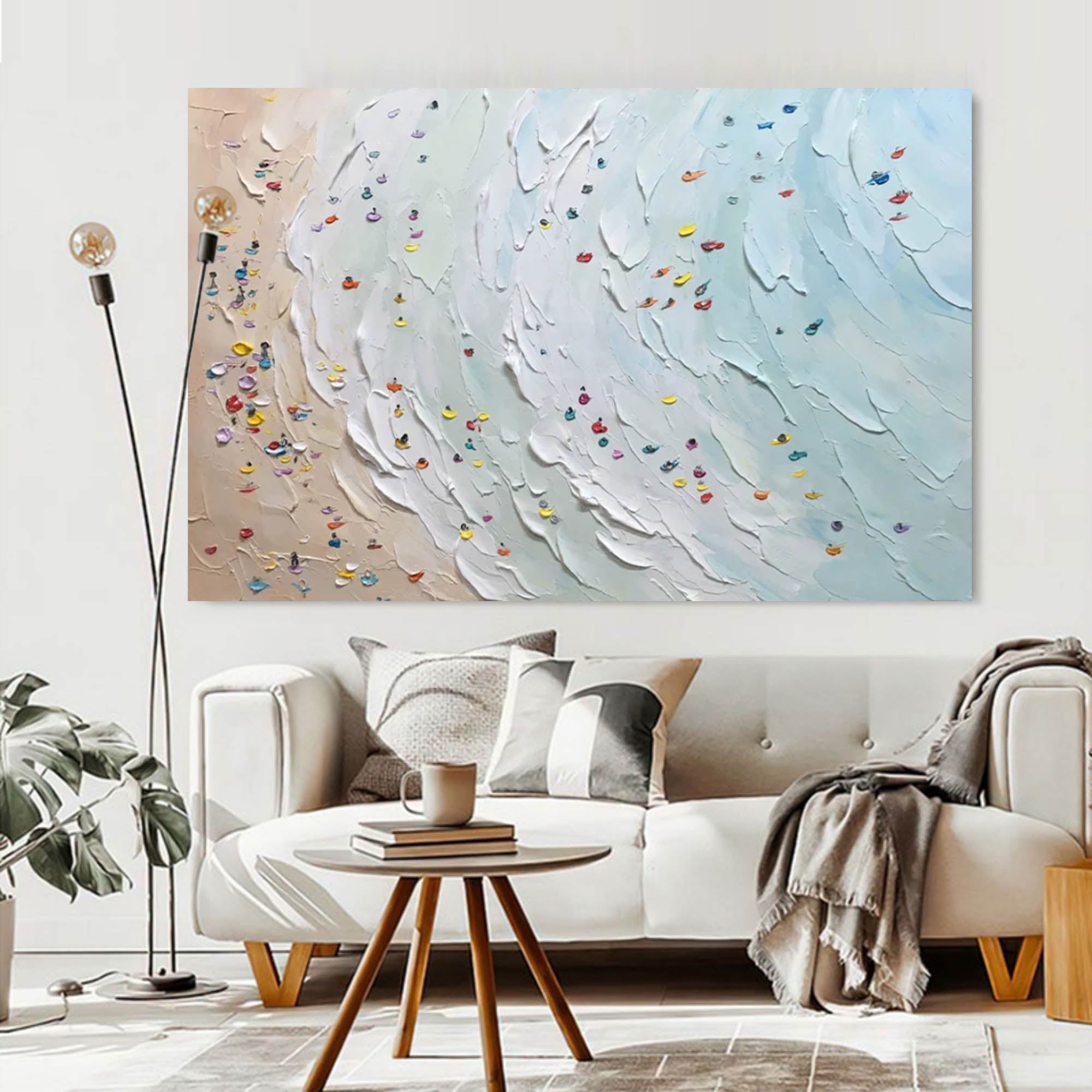 Plaster Art Painting hand - painted #HM377-Homemural