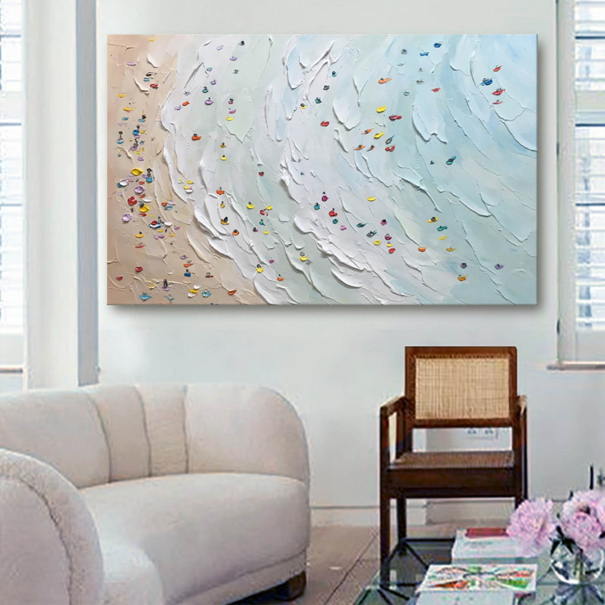 Plaster Art Painting hand - painted #HM377-Homemural