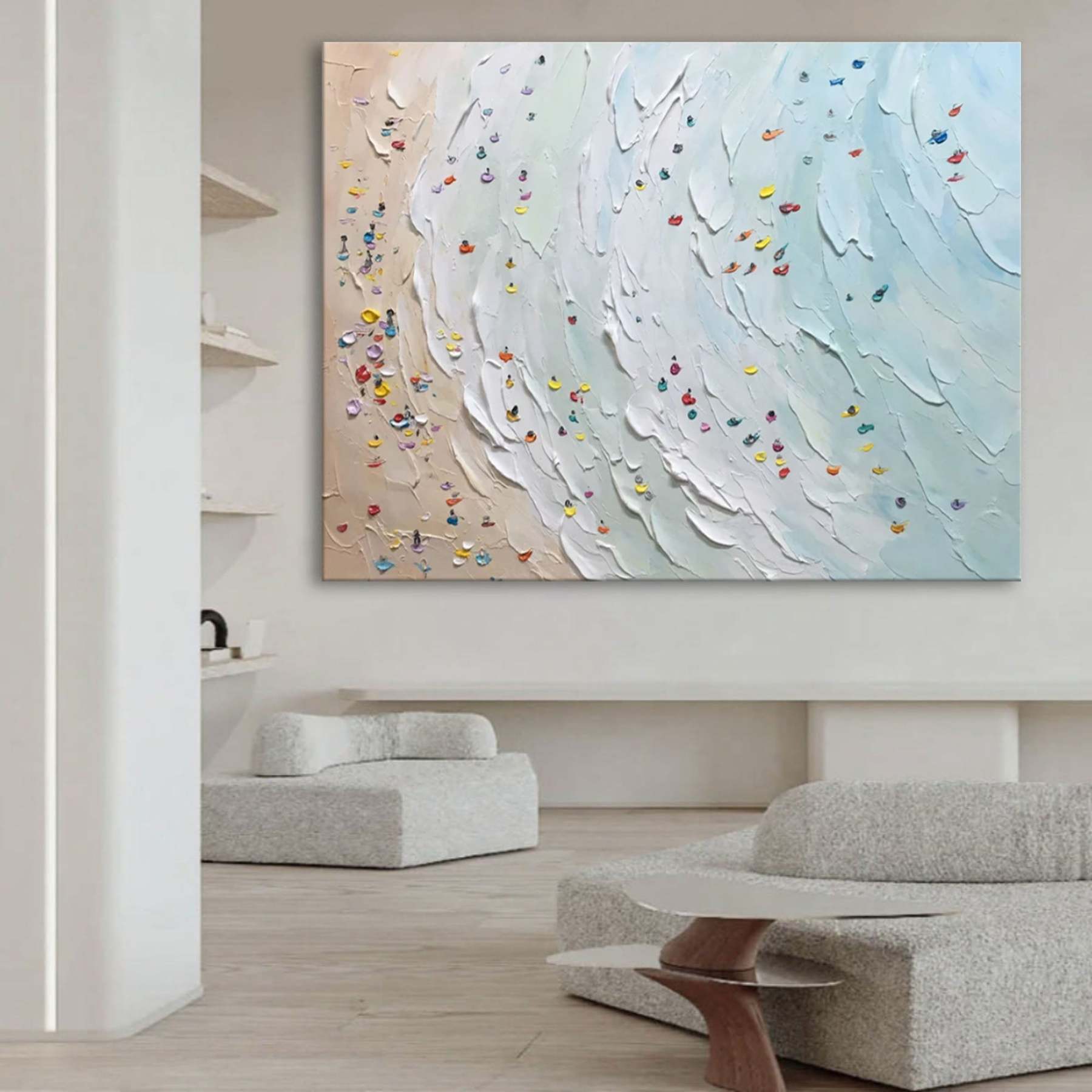 Plaster Art Painting hand - painted #HM377-Homemural