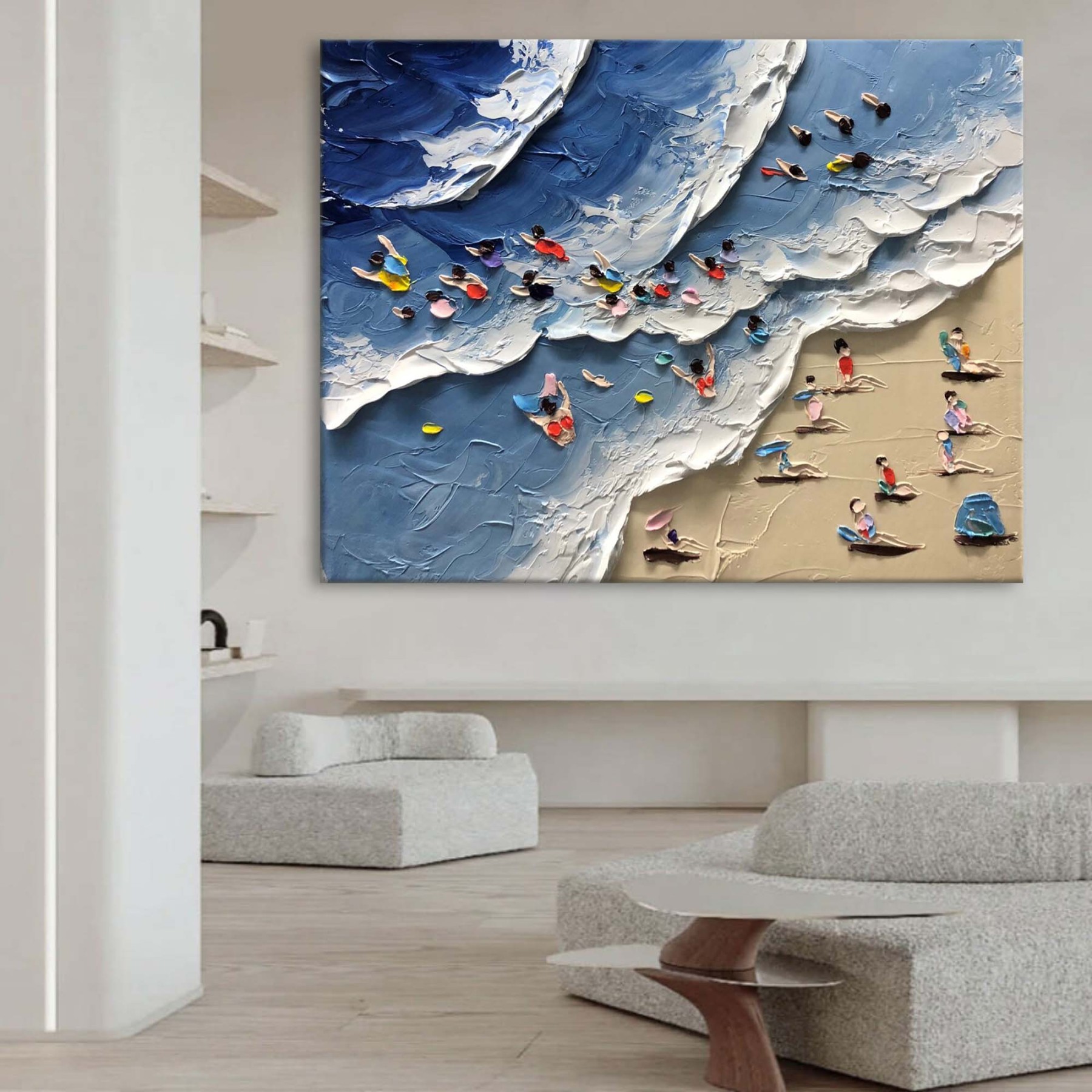Plaster Art Painting hand - painted #HM372-Homemural