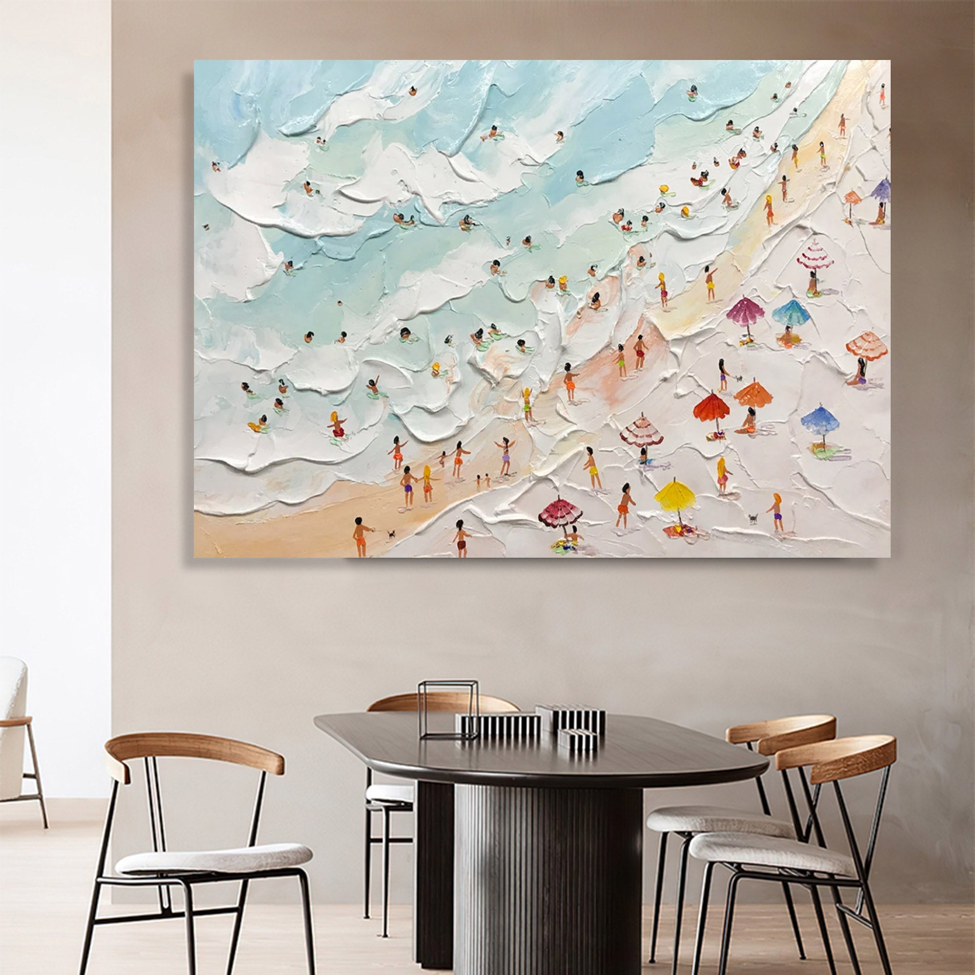 Plaster Art Painting hand - painted #HM102-Homemural