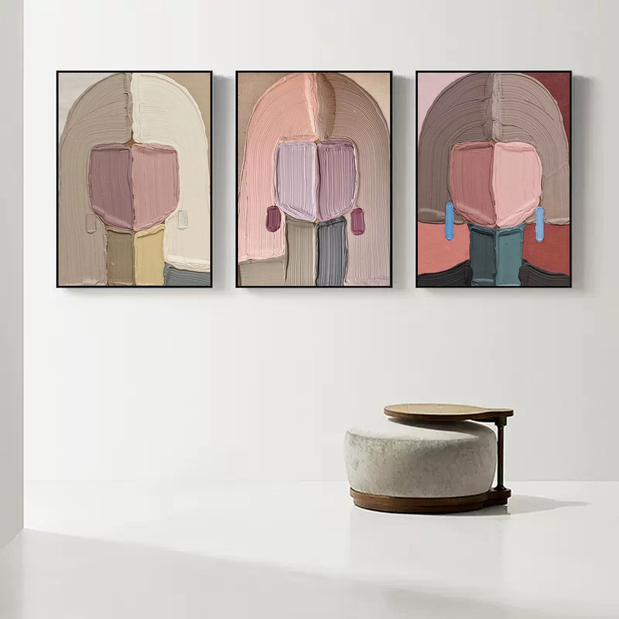 Plaster Art Painting hand - painted Set Of 3 #HM707-Homemural