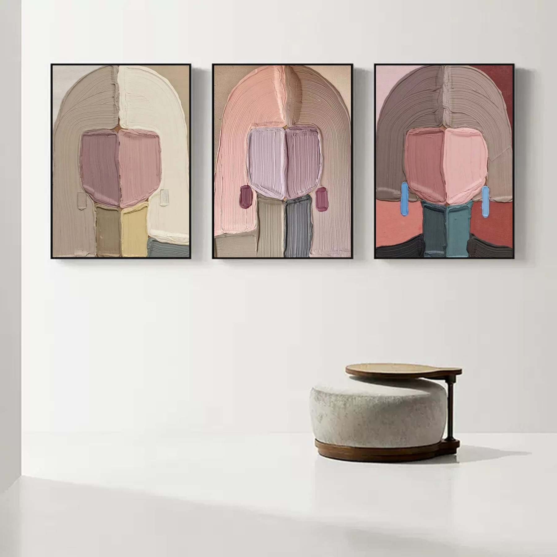 Plaster Art Painting hand - painted Set Of 3 #HM707-Homemural