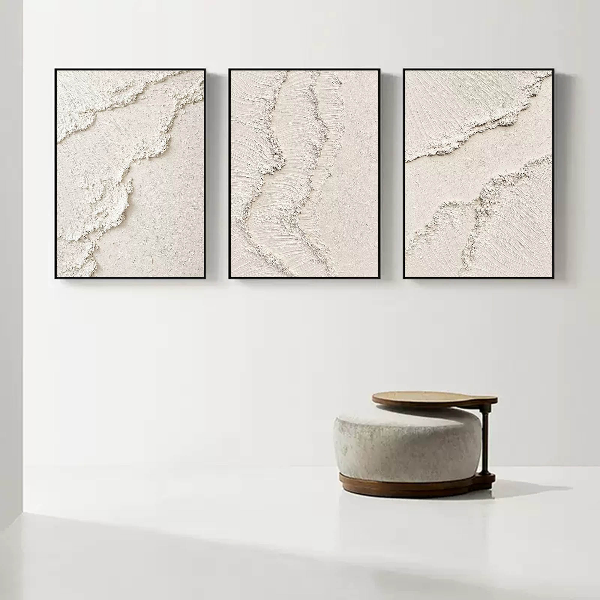 Plaster Art Painting hand - painted Set Of 3 #HM720-Homemural