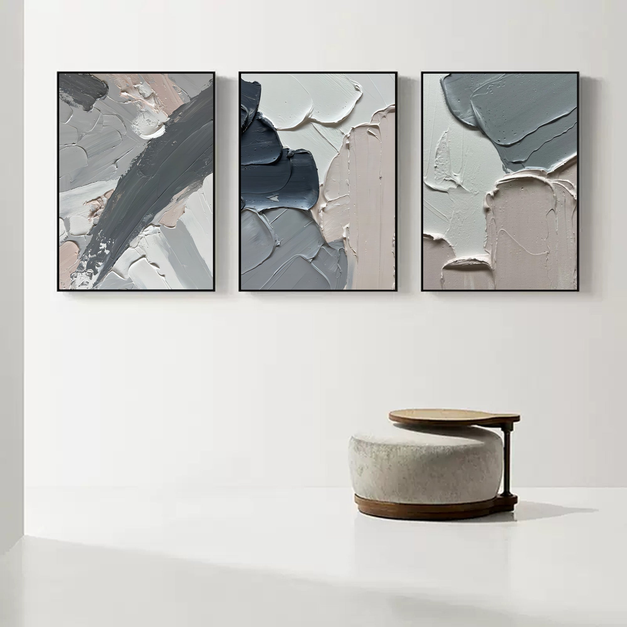 Plaster Art Painting hand - painted Set Of 3 #HM715-Homemural