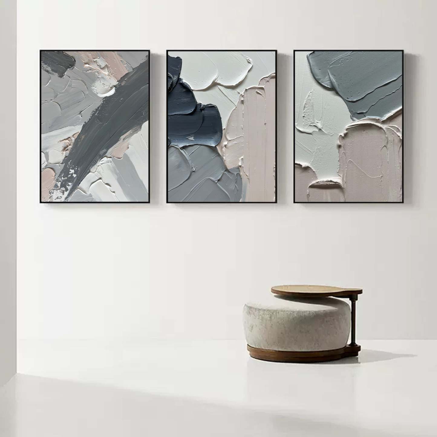 Plaster Art Painting hand - painted Set Of 3 #HM715-Homemural