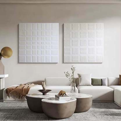 Plaster Art Painting hand - painted Set Of 2 #HM1298