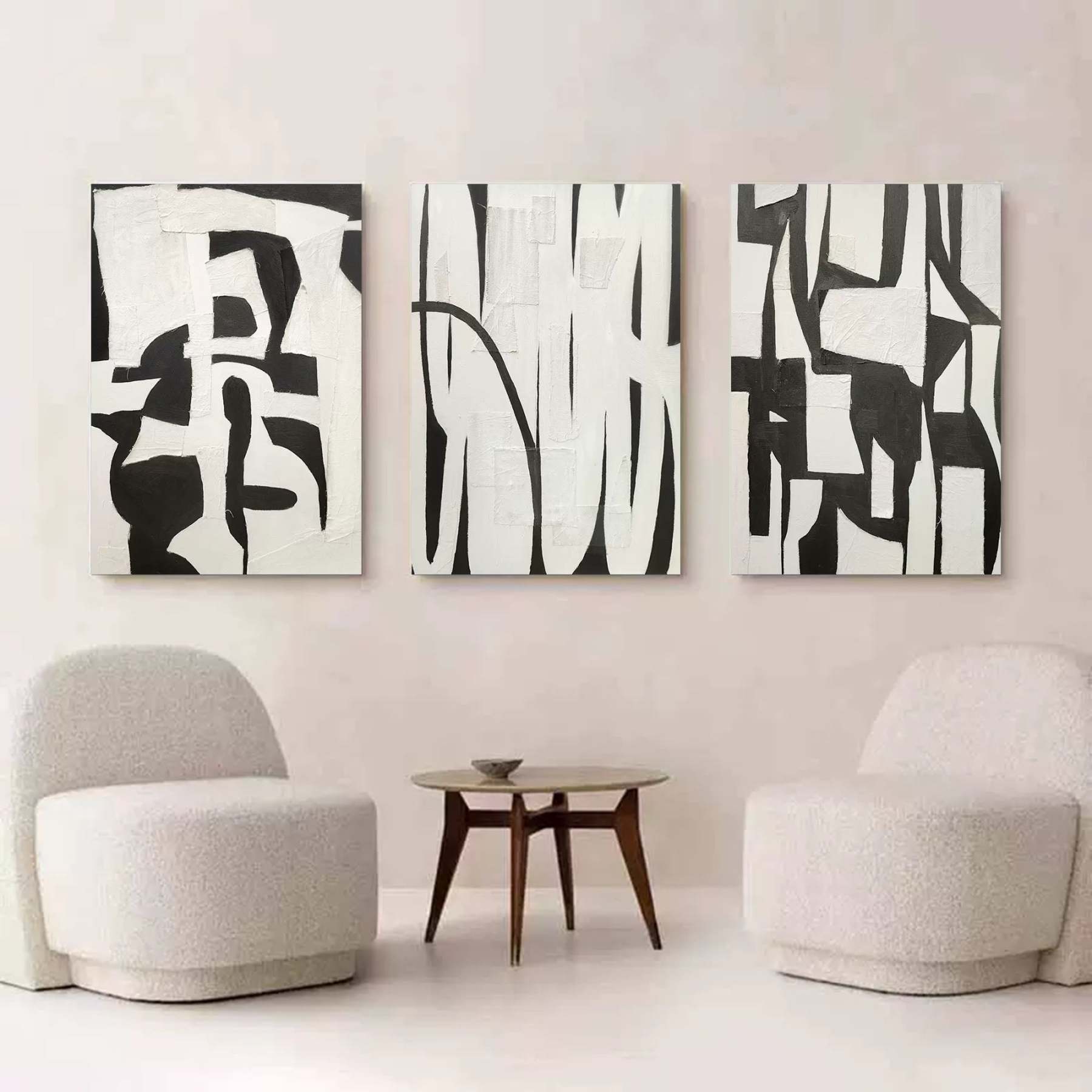 Wabi-Sabi Art Painting hand - painted Set Of 3 #HM646-Homemural