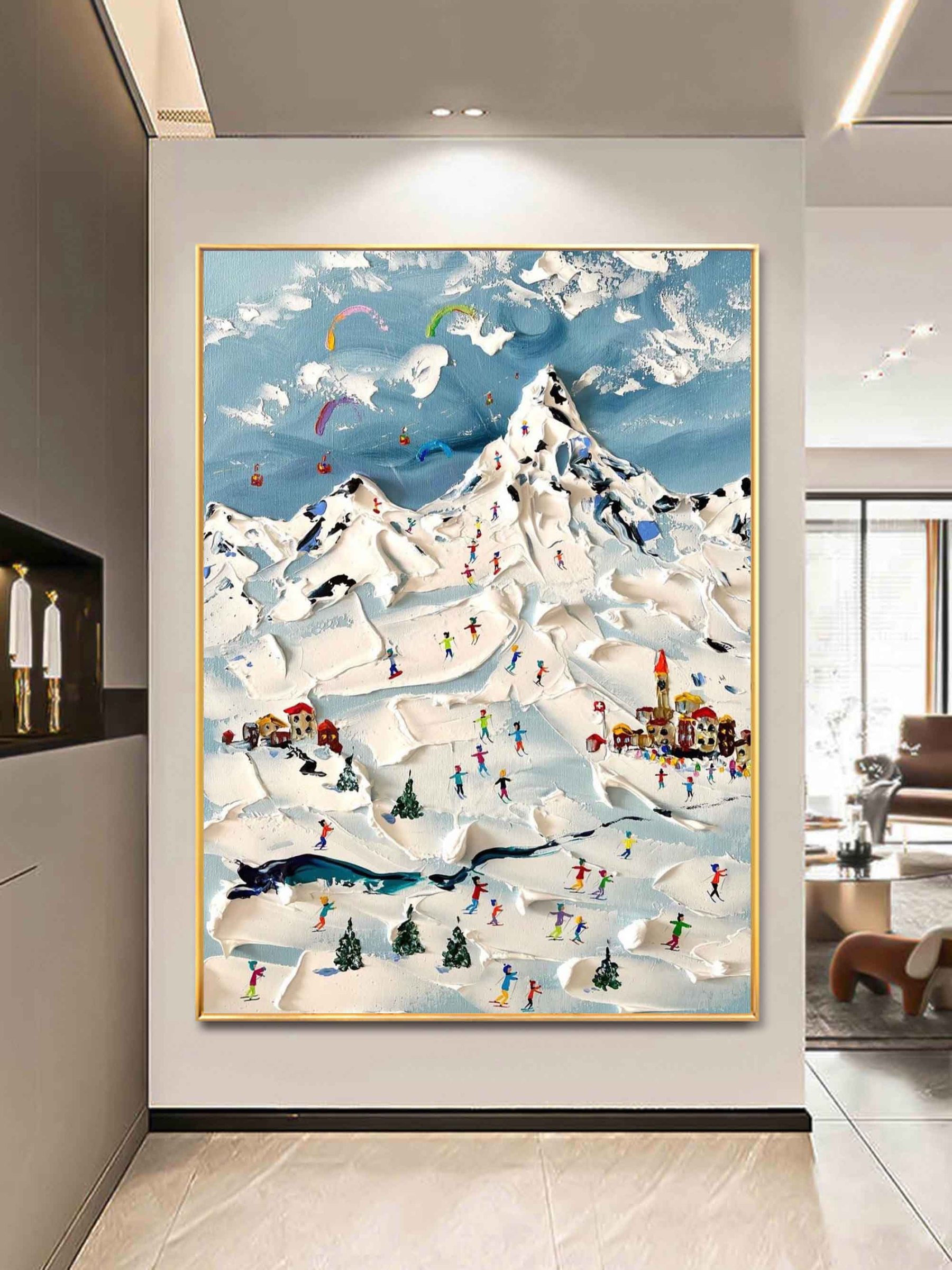 Plaster Art Painting hand - painted #HM189-Homemural