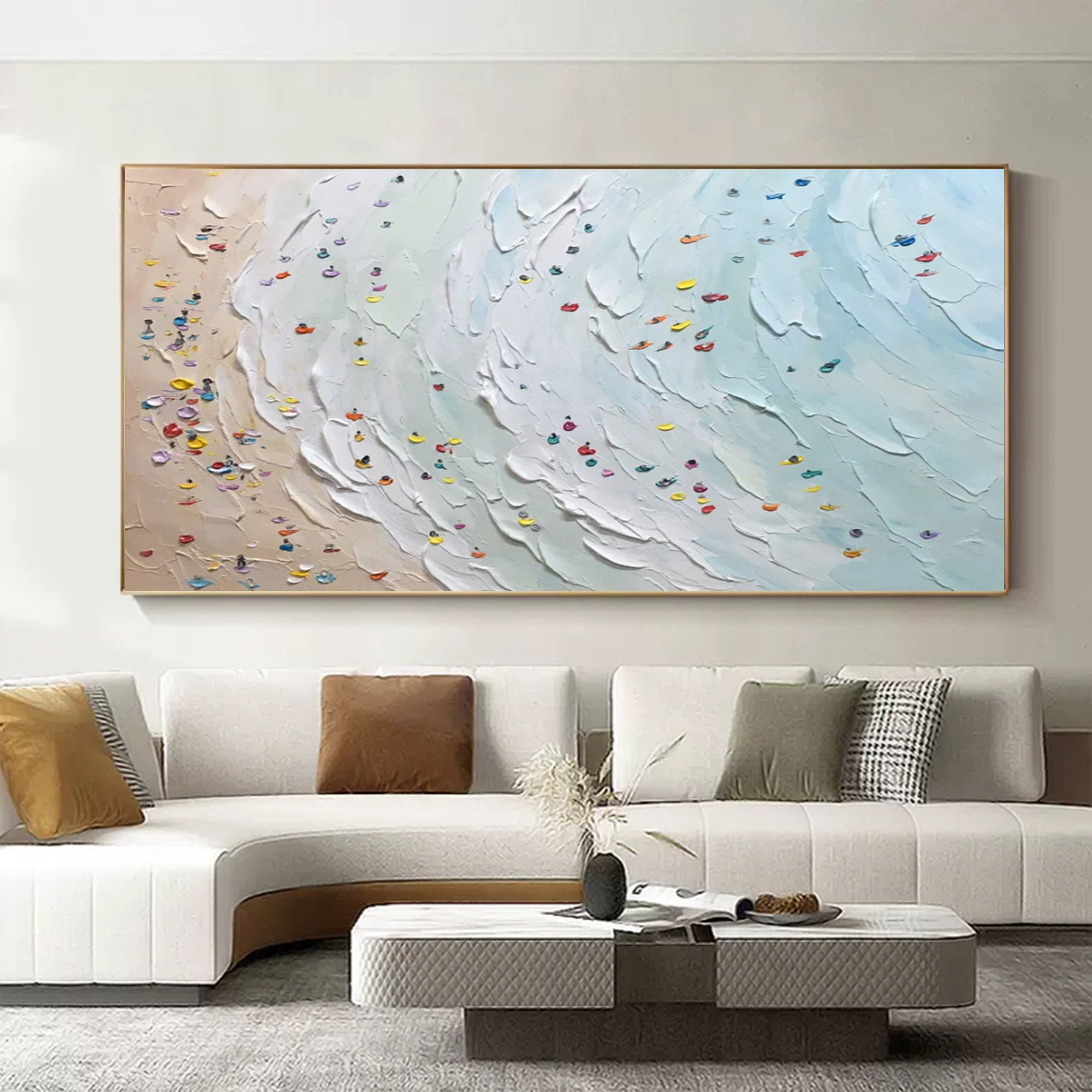 Plaster Art Painting hand - painted #HM98-Homemural