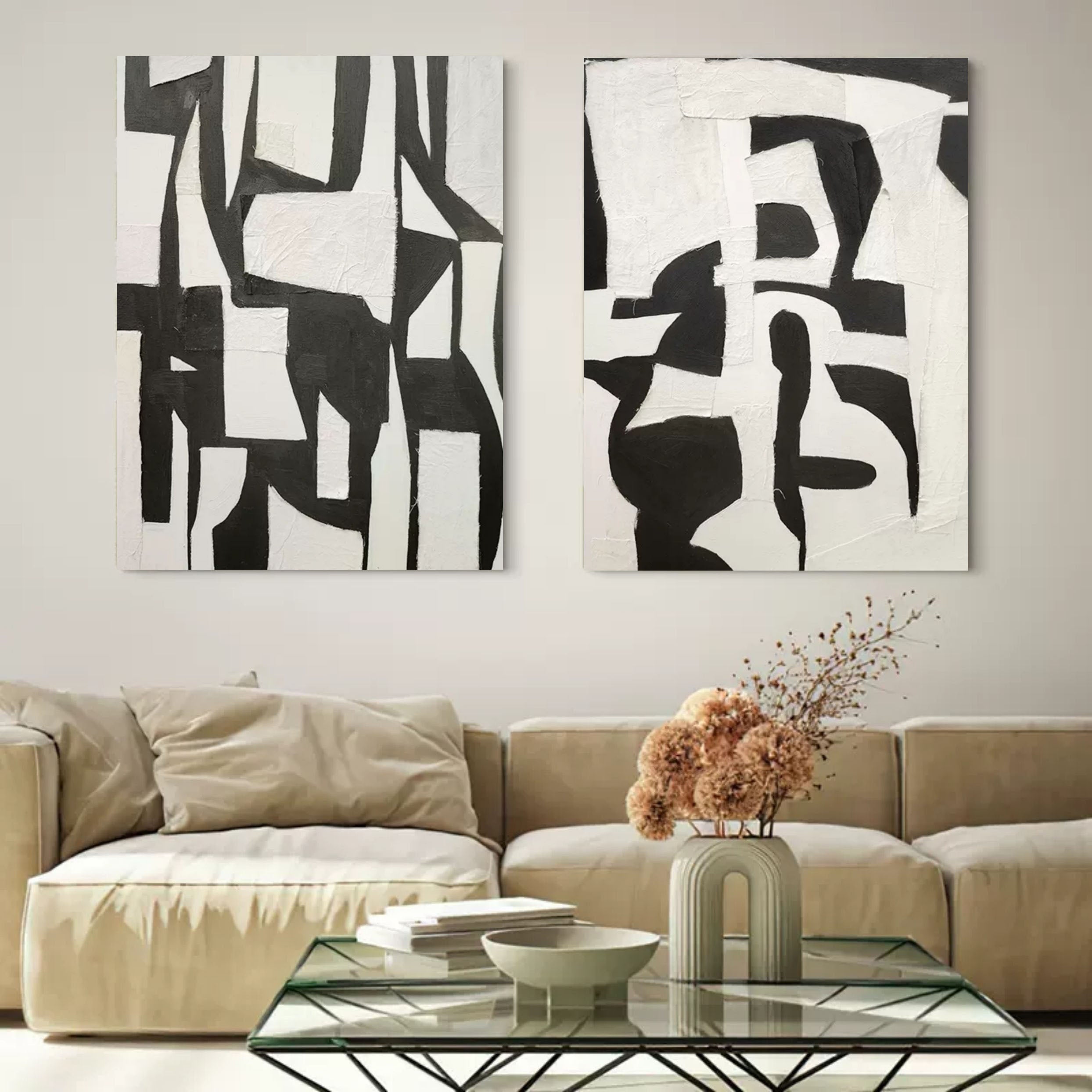 Abstract Painting Set Of 2 #SP103-Homemural