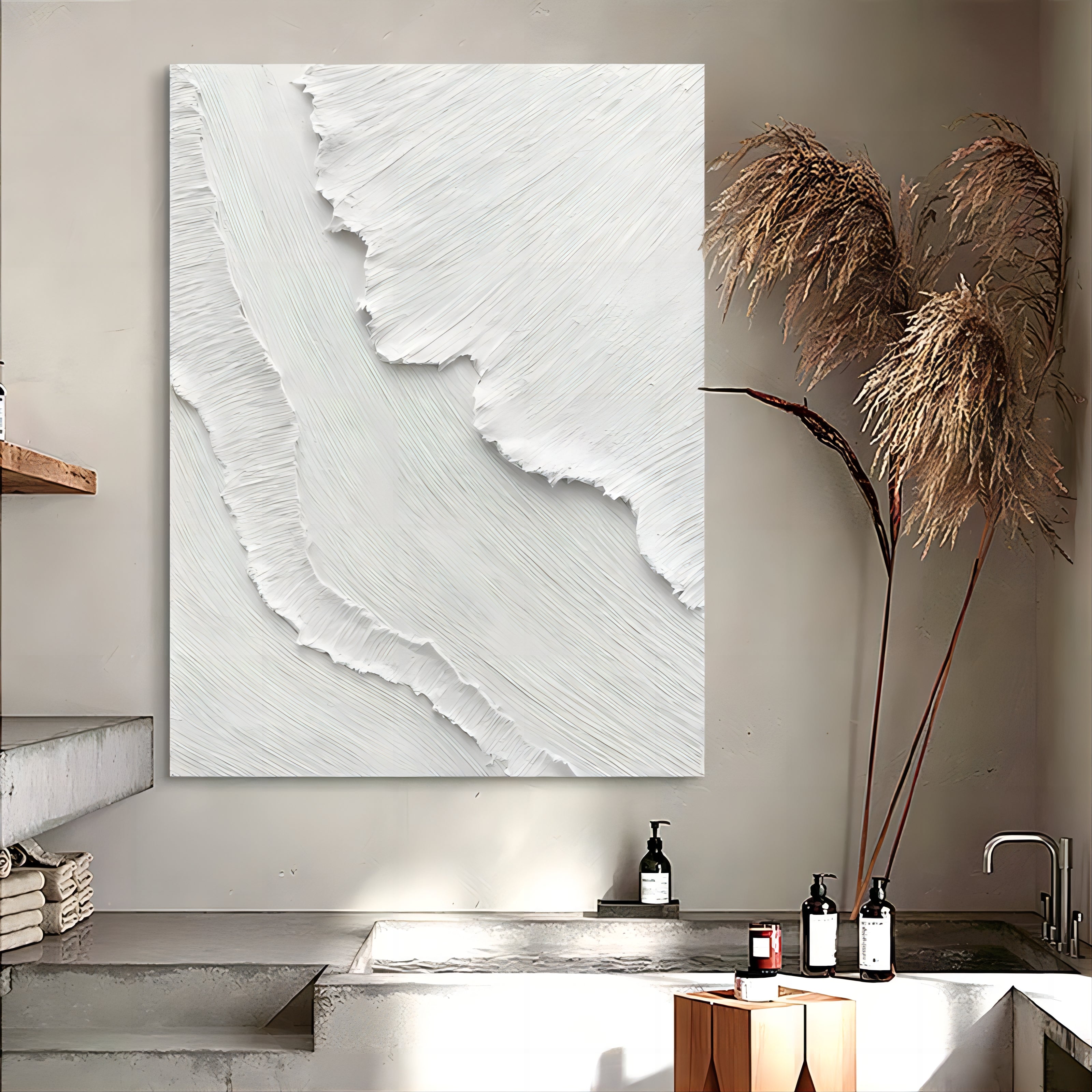 Plaster Art Painting hand - painted #HM510-Homemural