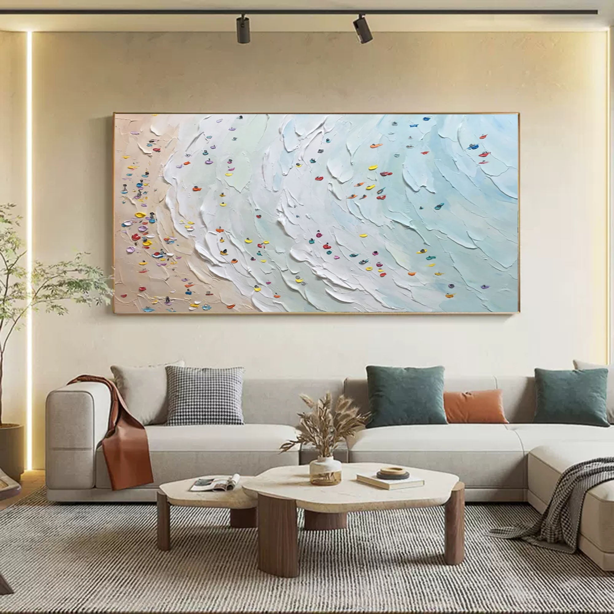 Plaster Art Painting hand - painted #HM98-Homemural