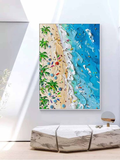Plaster Art Painting hand - painted #HM369-Homemural