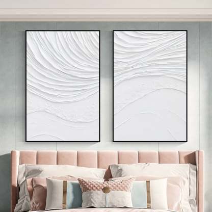 Plaster Art Painting hand - painted Set Of 2 #HM1292