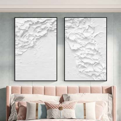 Plaster Art Painting hand - painted Set Of 2 #HM1288