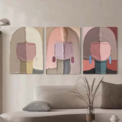 Plaster Art Painting hand - painted Set Of 3 #HM707-Homemural