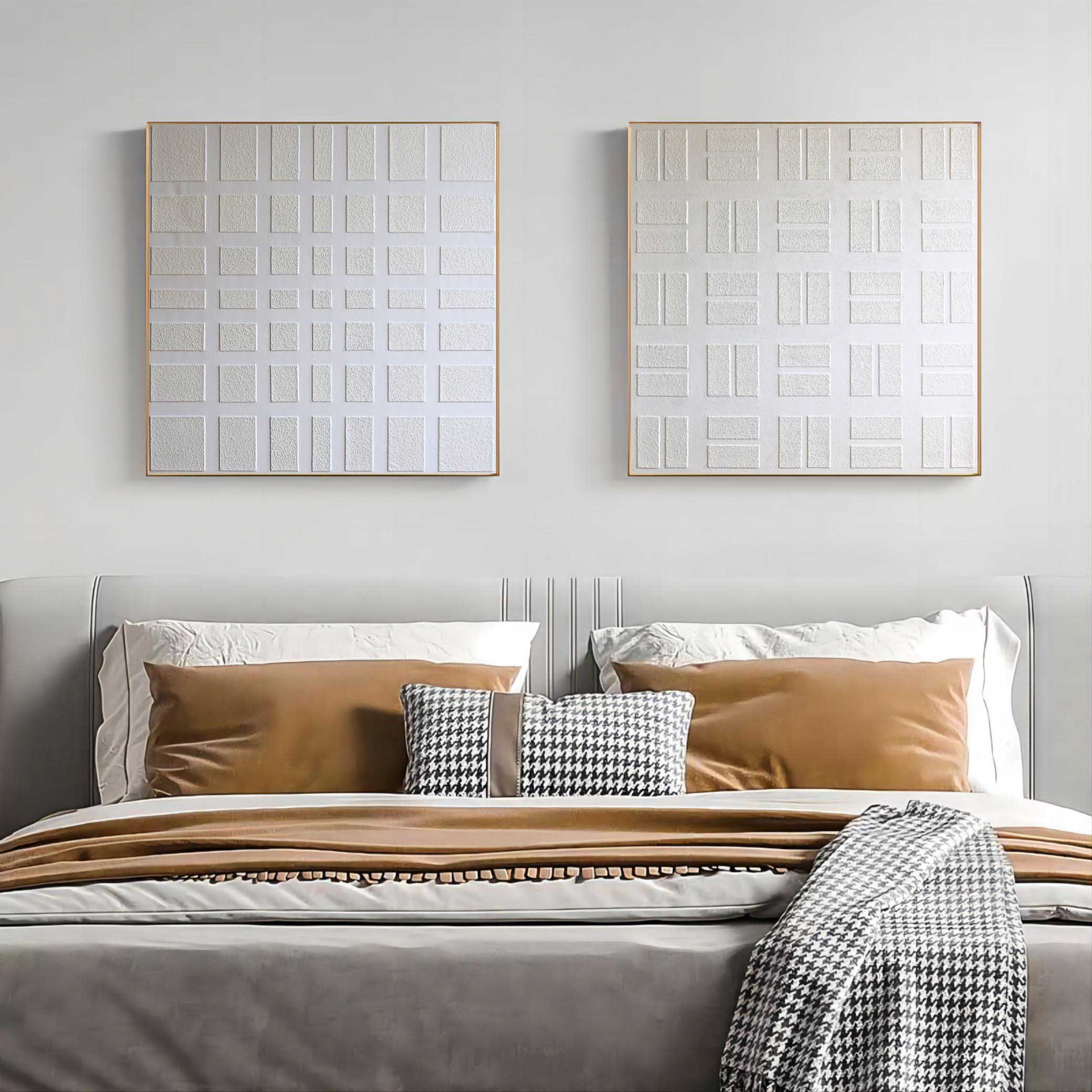 Plaster Art Painting hand - painted Set Of 2 #HM1298