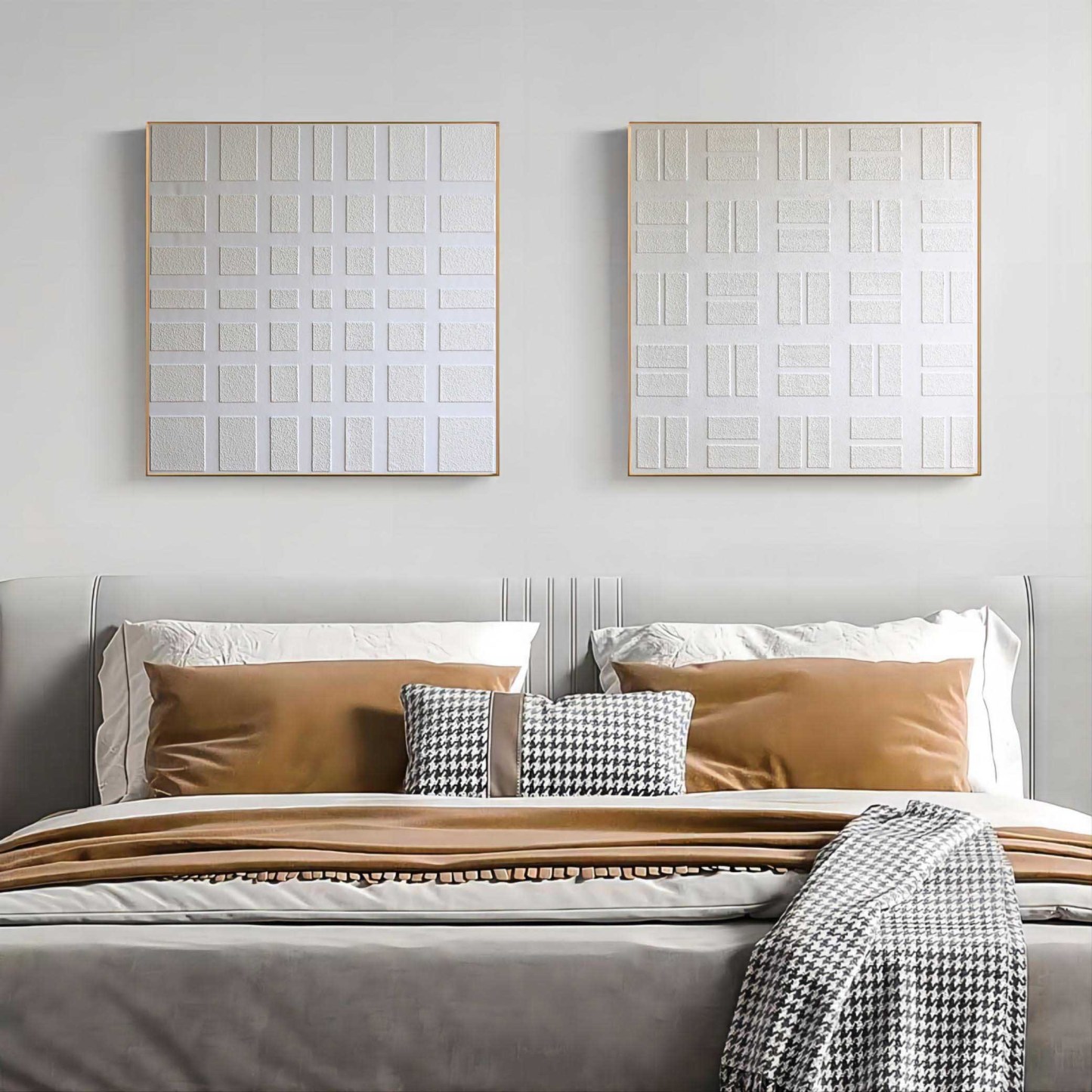 Plaster Art Painting hand - painted Set Of 2 #HM1298