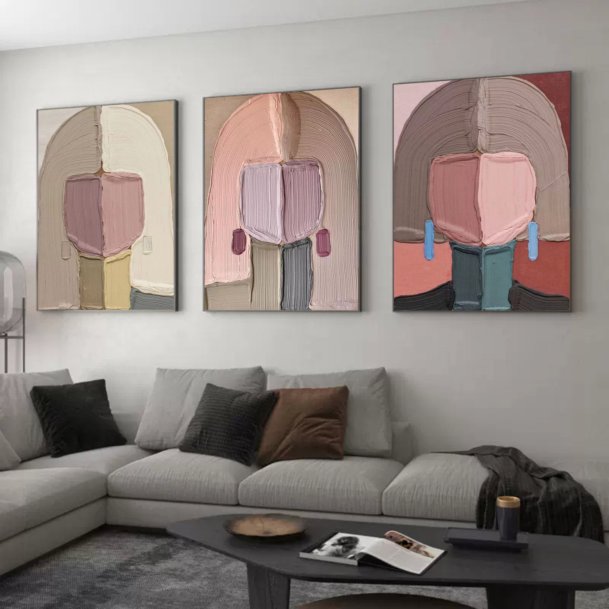 Plaster Art Painting hand - painted Set Of 3 #HM707-Homemural