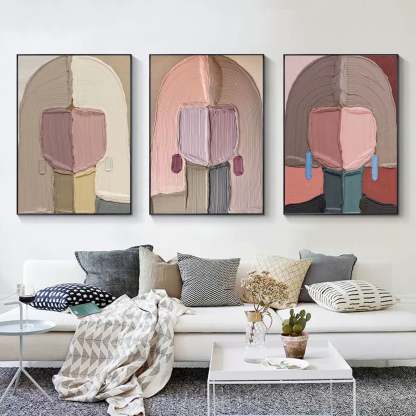 Plaster Art Painting hand - painted Set Of 3 #HM707-Homemural