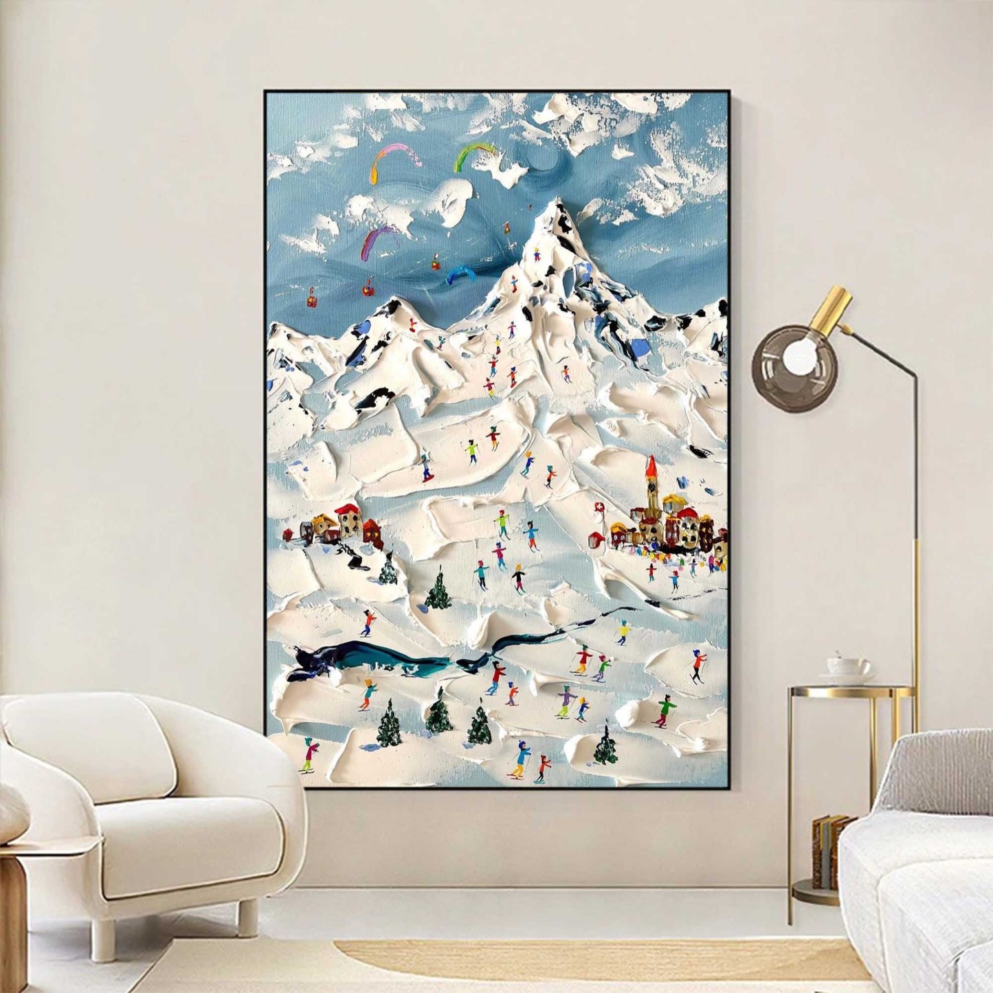 Plaster Art Painting hand - painted #HM189-Homemural