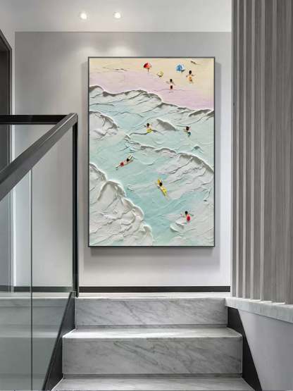 Plaster Art Painting hand - painted #HM385-Homemural