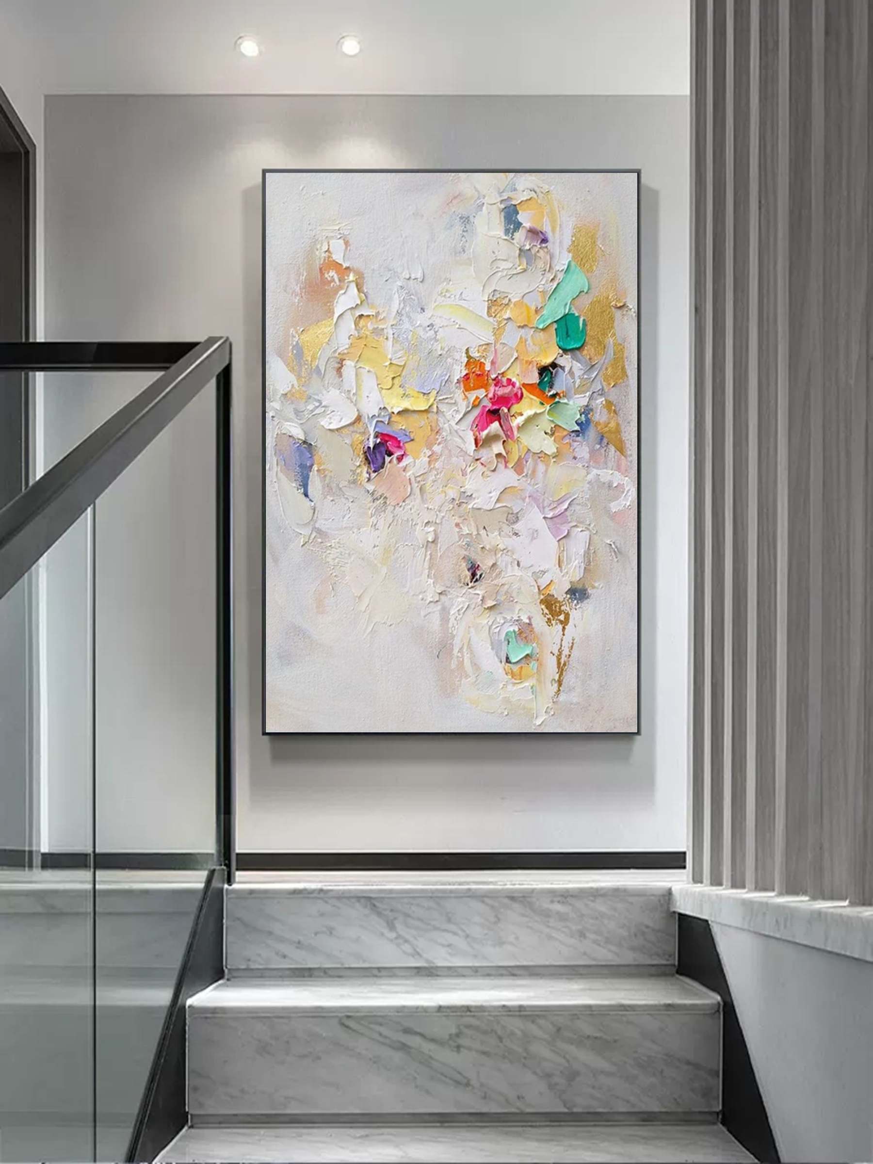 Plaster Art Painting hand - painted #HM697-Homemural