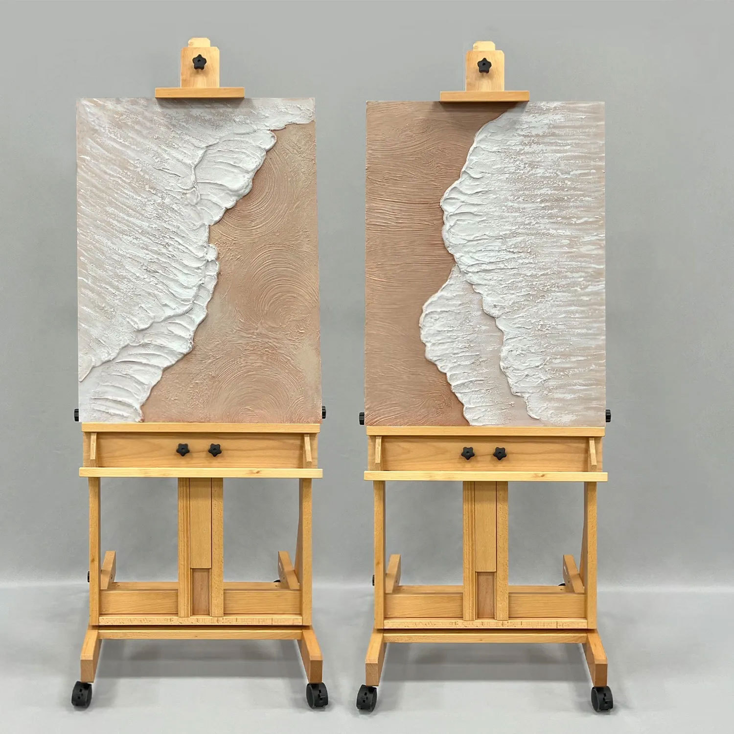 Plaster Art Painting hand - painted Set Of 2 #HM738