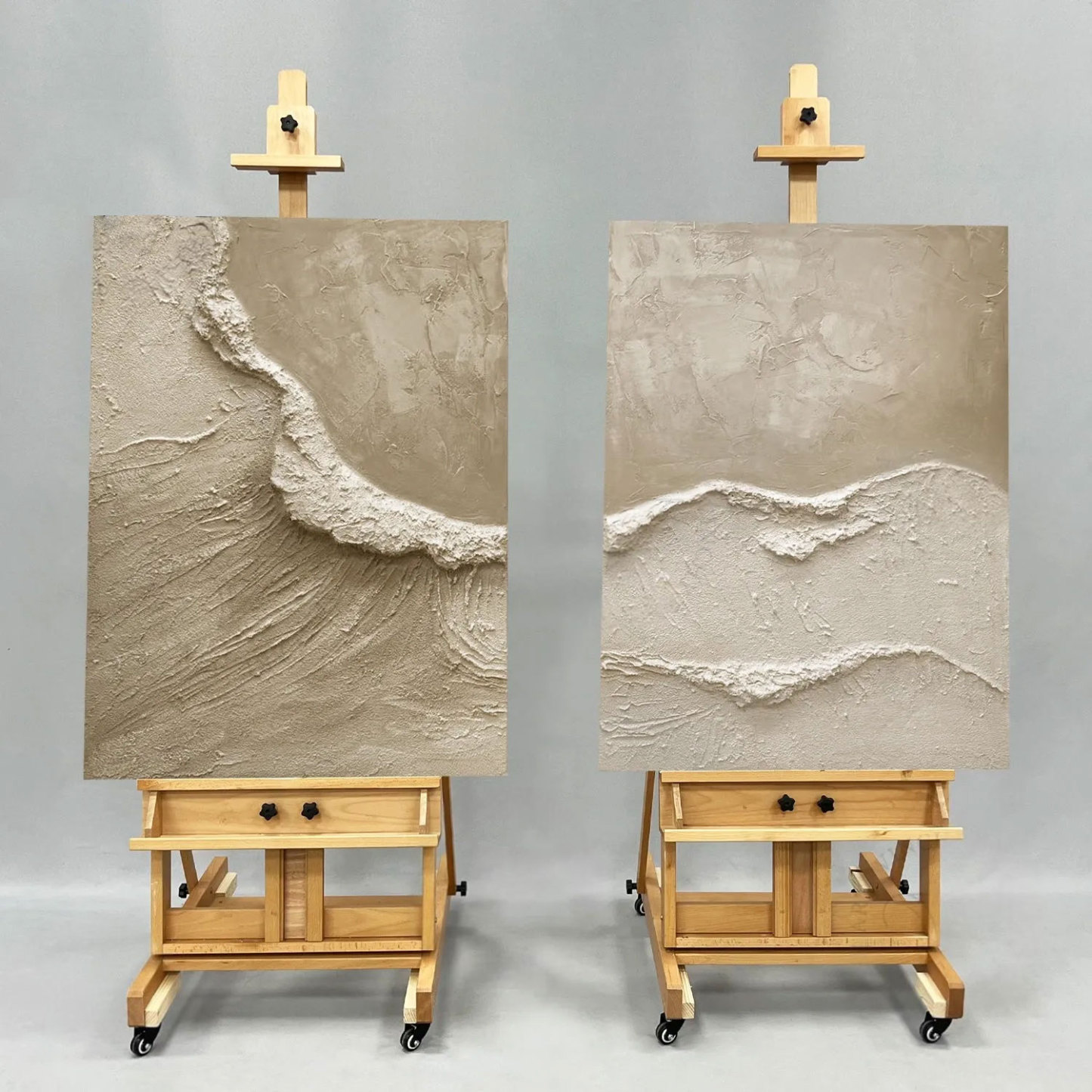 Plaster Art Painting hand - painted Set Of 2 #HM735