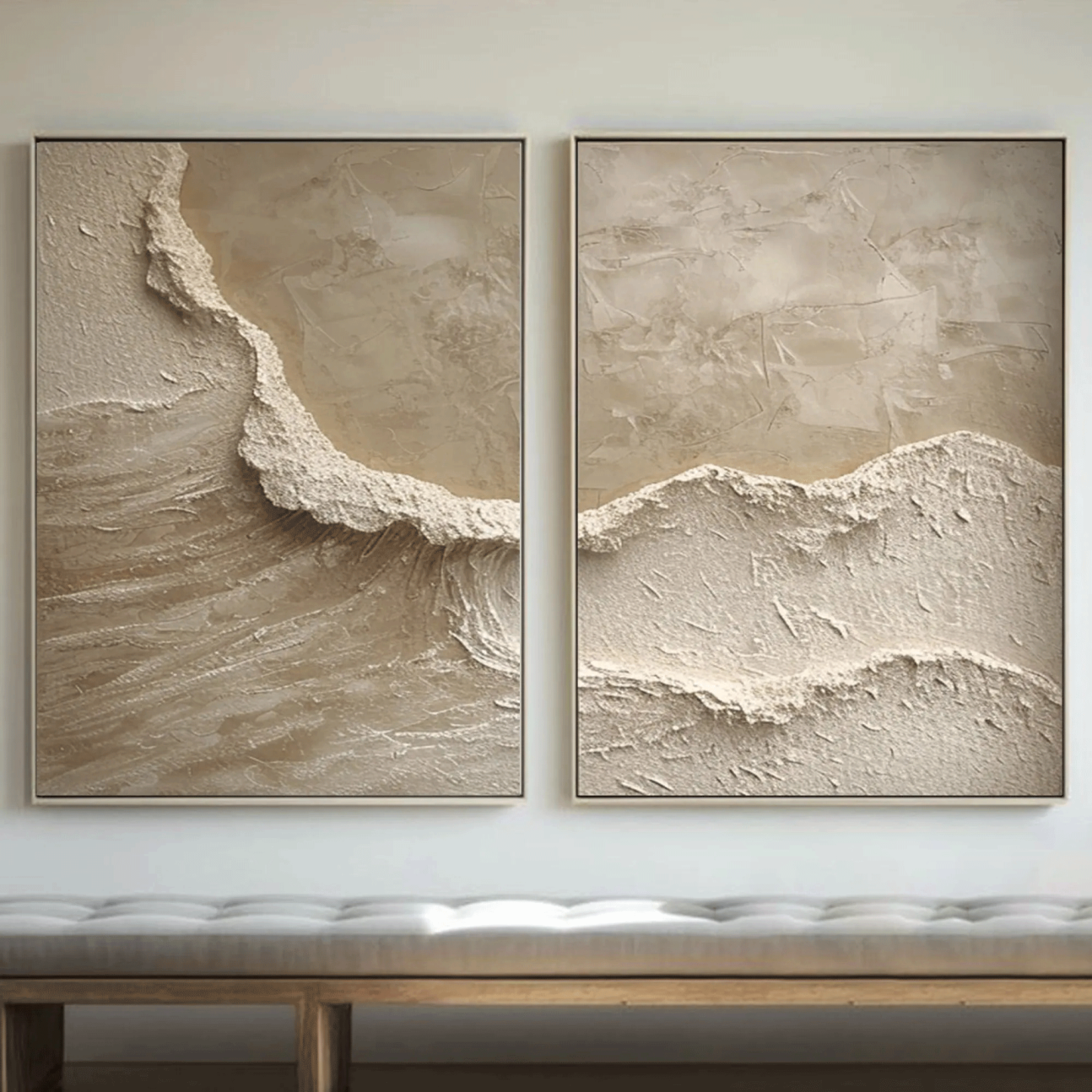 Plaster Art Painting hand - painted Set Of 2 #HM1708