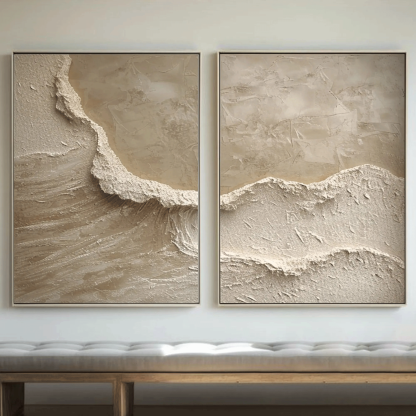 Plaster Art Painting hand - painted Set Of 2 #HM1708