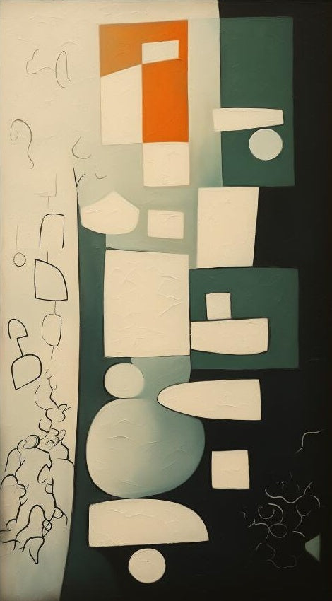 Contemporary Minimalist Art Painting hand - painted #HM446