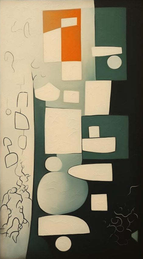 Contemporary Minimalist Art Painting hand - painted #HM446