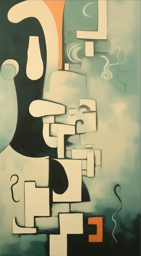 Contemporary Minimalist Art Painting hand - painted #HM449