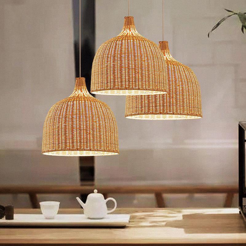 Rattan Bamboo Basket Pendant Light-yohoLight